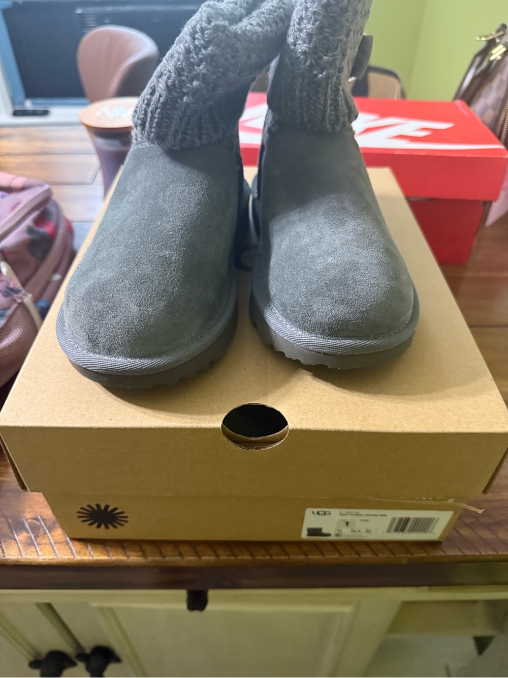UGG Kids Grey Suede Boot